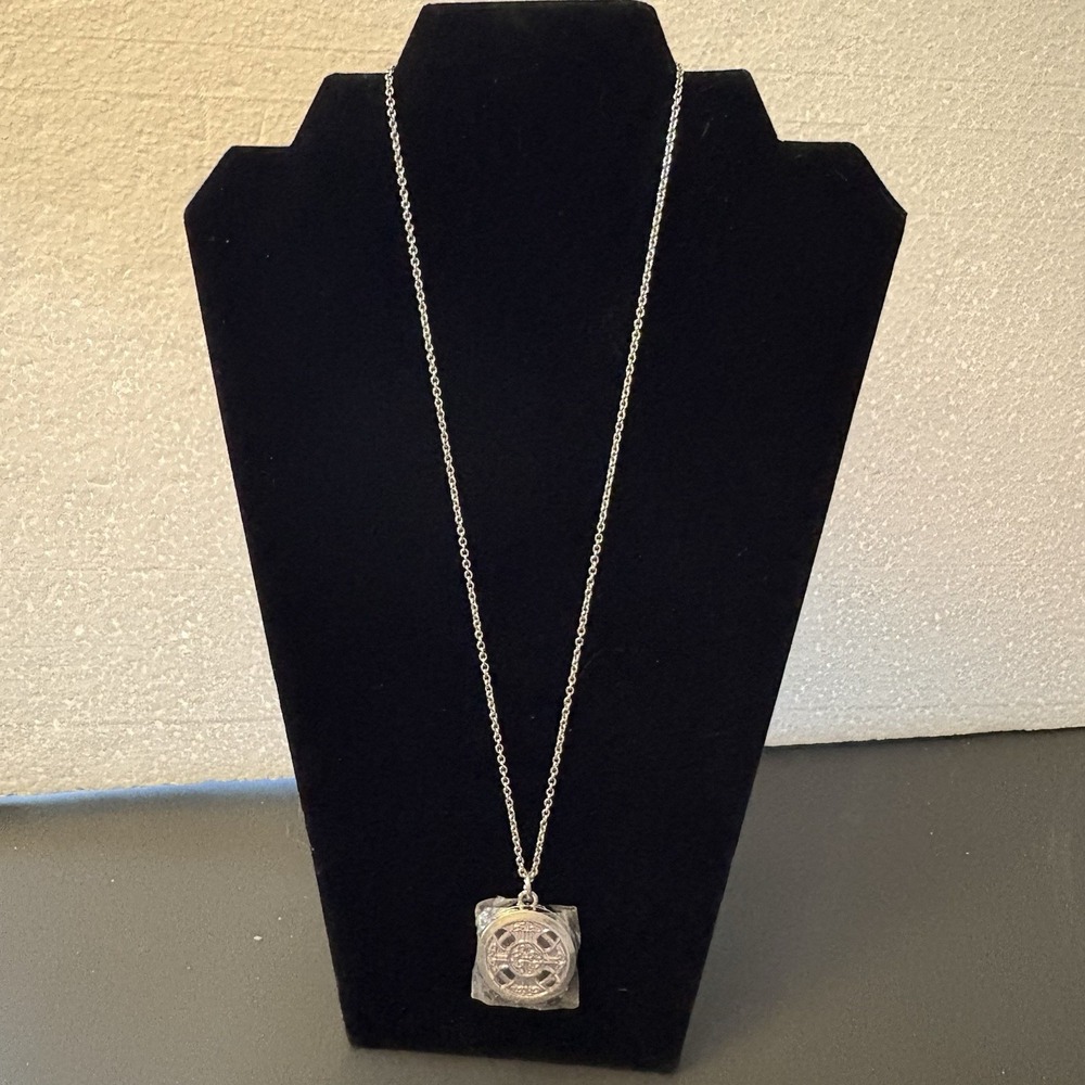 Vintage Celtic‎ Cross Locket Necklace Silver Tone Y2K Sealed NOS M Hallmark Goth